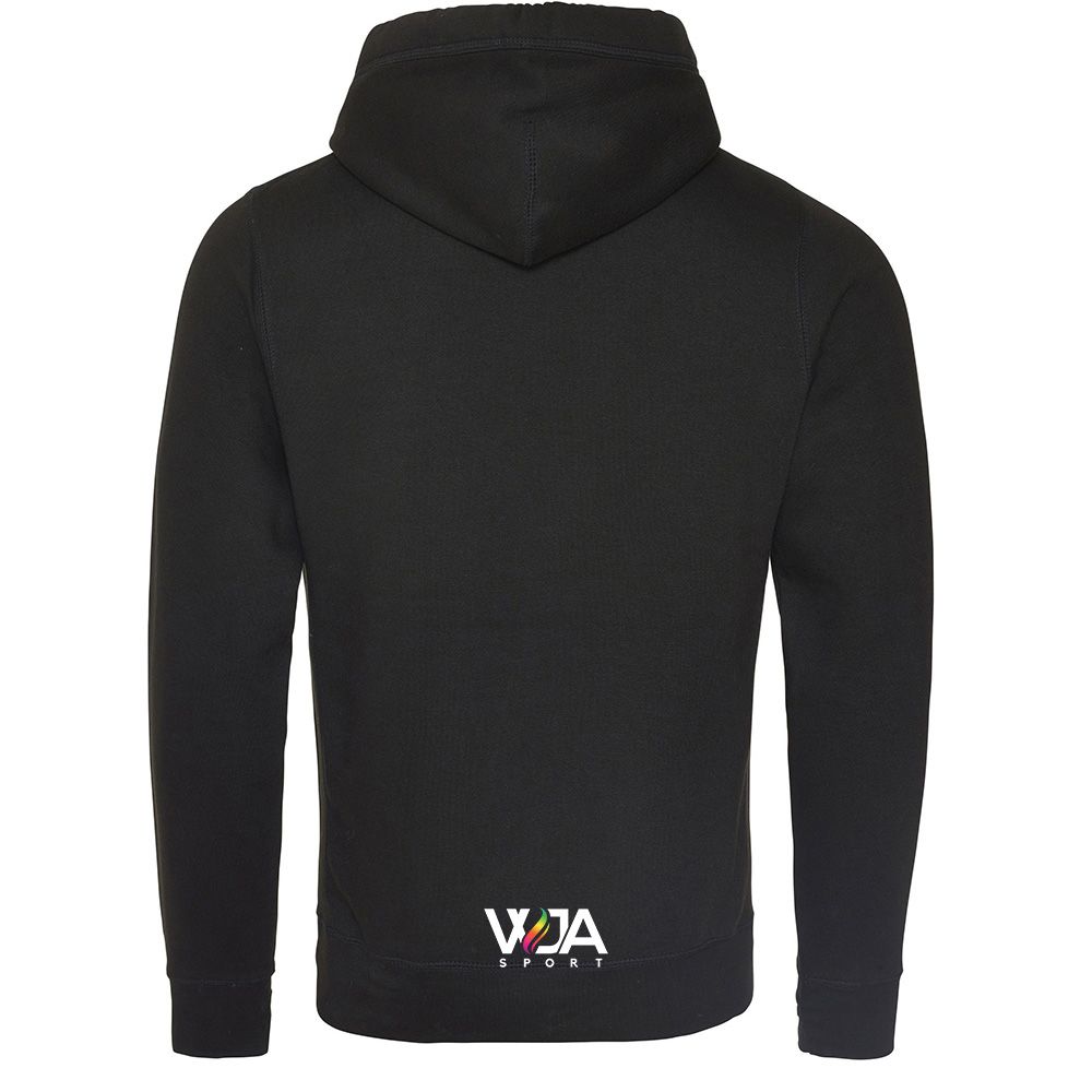 WJA - Sweat Capuche Brodé Noir Boxe Cœur Blanc
