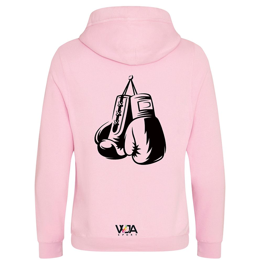 Sweatshirt Capuche Rose Femme Gant Corde Noir