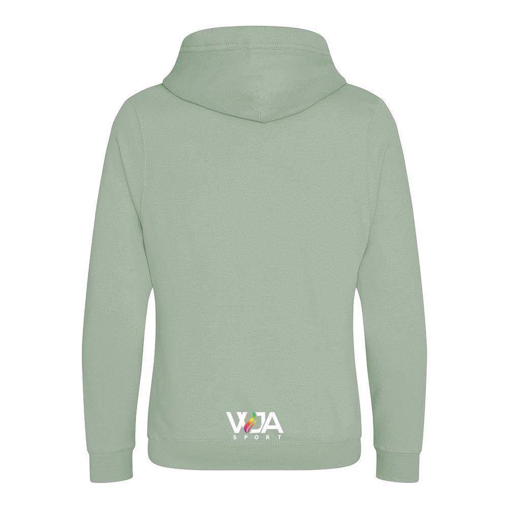 WJA - Sweat Capuche Brodé Vert poussière  Boxe Cœur Blanc